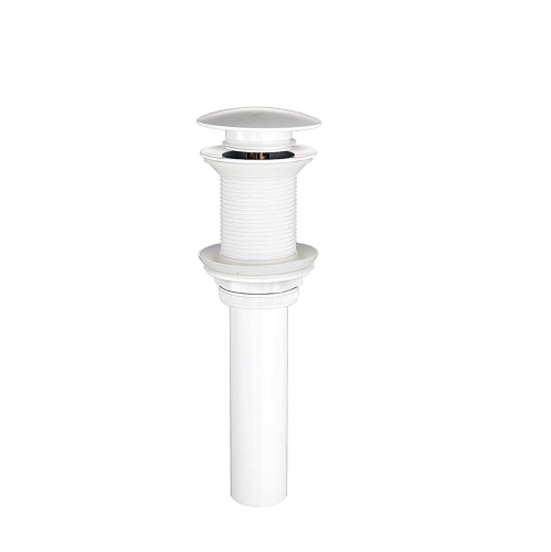 MAX Faucets White Push Pop-Up Sink Drain Without Overflow