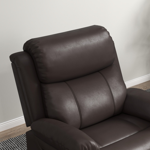 Fauteuil de massage inclinable de HOMCOM, fauteuil berçant pivotant pour salon, canapé inclinable manuel en cuir PU avec télécommande et pochettes