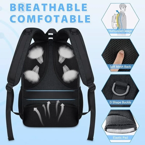 Large Capacity Laptop Backpack with USB Charging - Heavy Duty Daypack for School, Travel, and Business