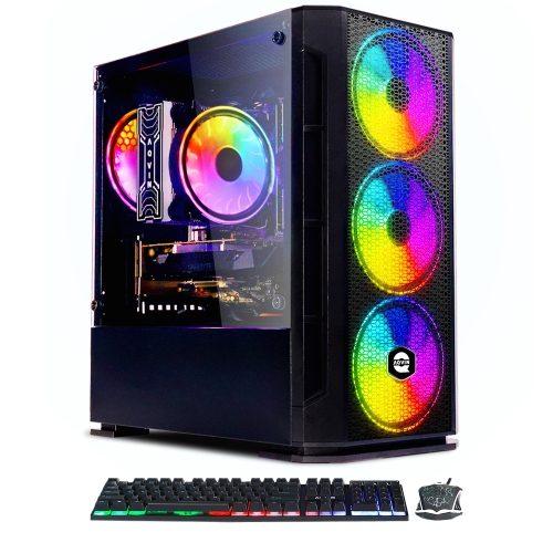 Gaming PC AQVIN AQ10 Desktop Computer Tower - RGB| Intel Core i7 CPU up to 4.60 GHz| 32GB DDR4 RAM| 2TB SSD| GeForce GTX 1050Ti GPU| Windows 11 Pro|