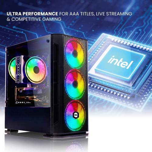 Gaming PC AQVIN AQ10 Desktop Computer Tower - RGB| Intel Core i7 CPU up to 4.60 GHz| 32GB DDR4 RAM| 2TB SSD| GeForce GTX 1050Ti GPU| Windows 11 Pro|