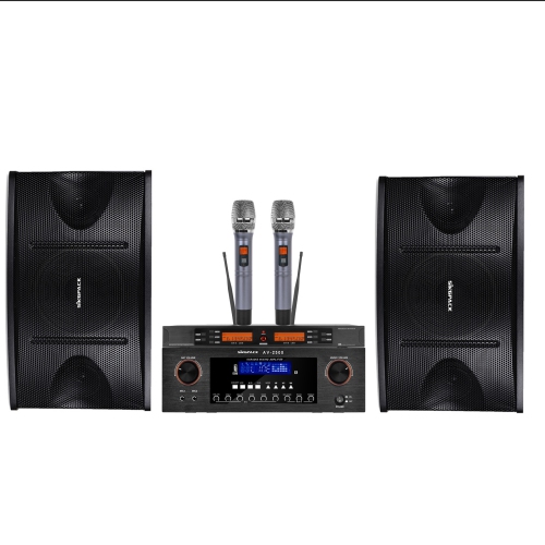 Singpack LF01 Home Audio System Including AV8500 Optical Bluetooth Karaoke Amplifier, TS8500 Wireless Microphones, s35-F Vocal Karaoke Speakers, and