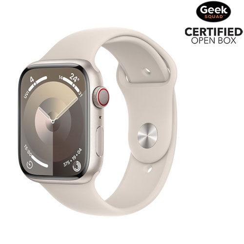 Open Box - Apple Watch Series 9 45mm Starlight Aluminium Case w/Starlight Sport Band - Medium / Large