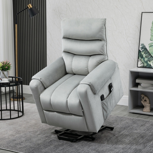 Fauteuil inclinable électrique pour personnes âgées de HOMCOM avec massage en 8 points, fauteuil inclinable électrique vibrant avec télécommande,