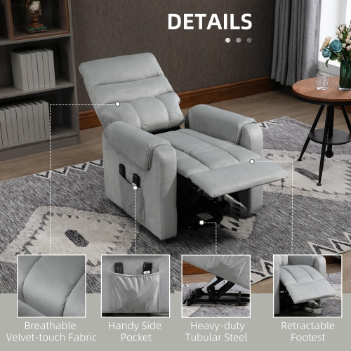 Fauteuil inclinable électrique pour personnes âgées de HOMCOM avec massage en 8 points, fauteuil inclinable électrique vibrant avec télécommande,