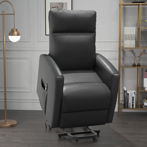 Fauteuil inclinable électrique pour personnes âgées de HOMCOM, fauteuil inclinable électrique en cuir PU pour salon avec repose-pieds, télécommande,