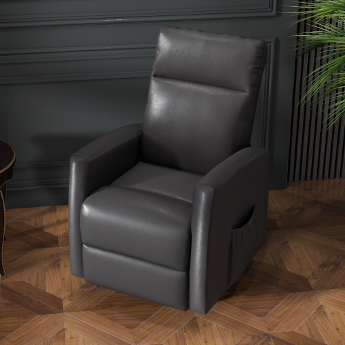 Fauteuil inclinable électrique pour personnes âgées de HOMCOM, fauteuil inclinable électrique en cuir PU pour salon avec repose-pieds, télécommande,