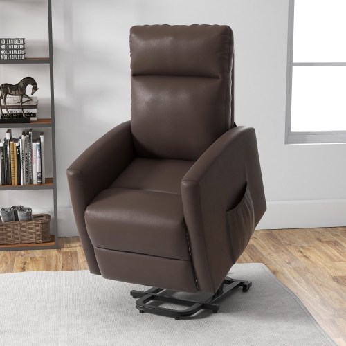 Fauteuil inclinable électrique pour personnes âgées de HOMCOM, fauteuil inclinable électrique en cuir PU pour salon avec repose-pieds, télécommande,