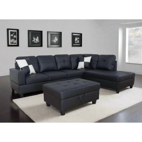 BELMONT - SECTIONAL WITH STORAGE OTTOMAN AND TWO TOSS PILLOWS