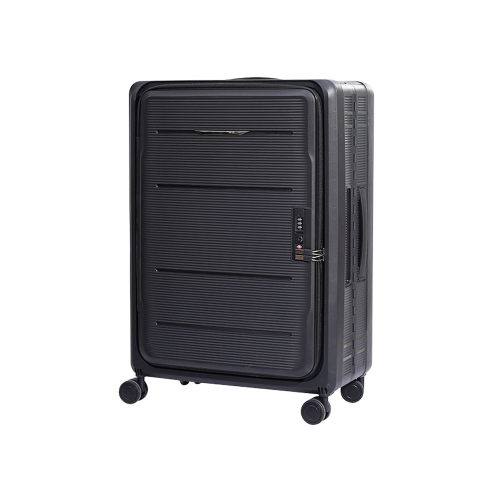 Travlr's Bubble Collapsible / Foldable 100% PP hardside lightweight 26" checkin luggage with TSA Lock and Mute Omnidirectional Spinner Wheels. - Black