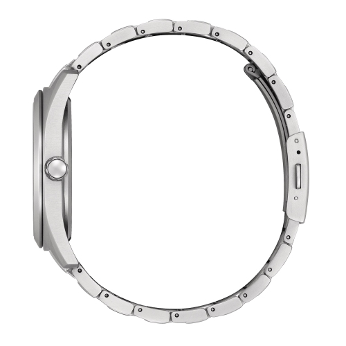 Montre pour hommes à éco-mécanisme en titane 42&nbsp;mm, boîtier et bracelet en super titane argenté, cadran bleu