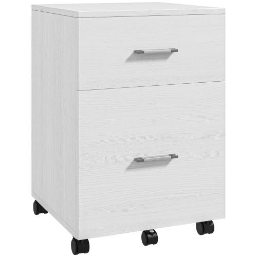 VINSETTO  Mobile File Cabinet, 2-Drawer Filing Cabinet With Wheels, for Letter Or A4 File, Study Home Office In White