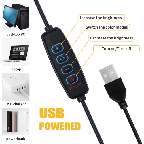 Anneau lumineux 6 pour ordinateur portatif, éclairage M Wecam pour trousse de vidéoconférence, petites lampes de bureau avec trépied et pince pour