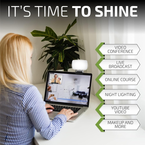 W Video Conference Lighting, Ring Light Alternative 3000k-6500k color temperature adjustable LED lights for remote working, zoom calls, self