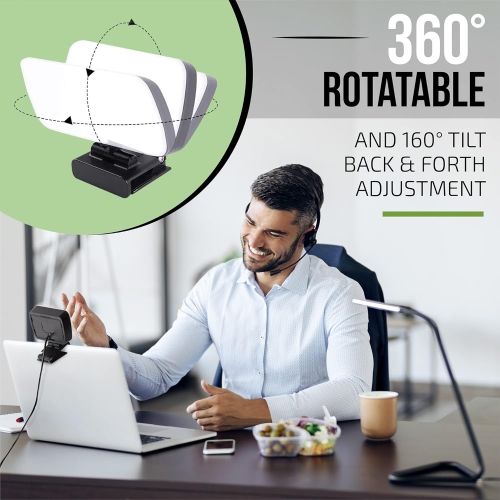 W Video Conference Lighting, Ring Light Alternative 3000k-6500k color temperature adjustable LED lights for remote working, zoom calls, self