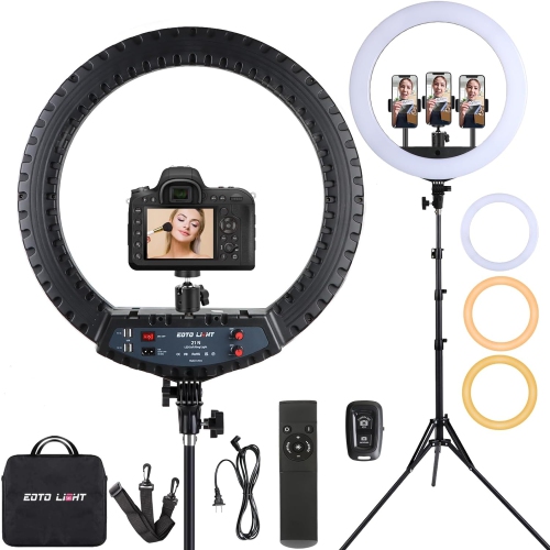 21 inch LED Ring Light with Tripod Stand, Video Ring Light for Selfie Photography Vlog Recording Conference Meeting Studio Portrait YouTube TikTok