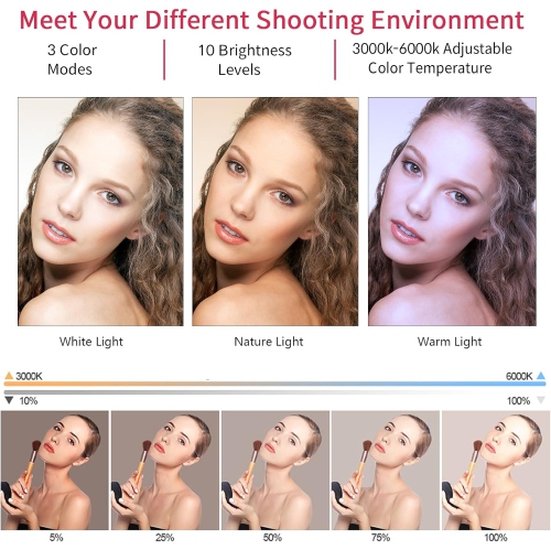 21 inch LED Ring Light with Tripod Stand, Video Ring Light for Selfie Photography Vlog Recording Conference Meeting Studio Portrait YouTube TikTok