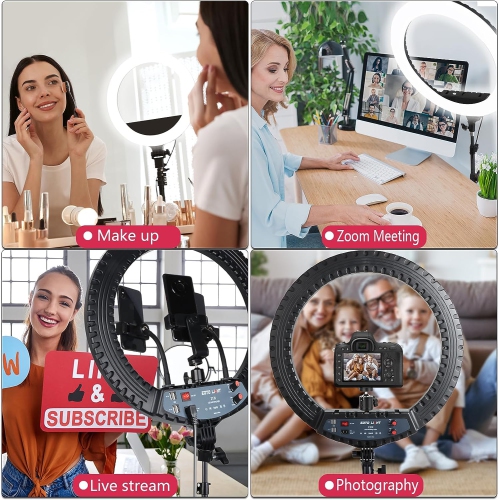 21 inch LED Ring Light with Tripod Stand, Video Ring Light for Selfie Photography Vlog Recording Conference Meeting Studio Portrait YouTube TikTok