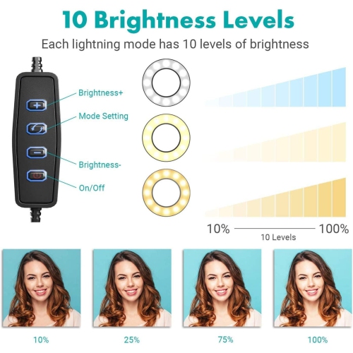 Ring Light Wall Mout Phone Holder, 10'' Ring Light with Wall Folding Arm Compatible with iPhone 14 13 12 11 Xr Xs X 9 8 7 Plus and Samsung Cell