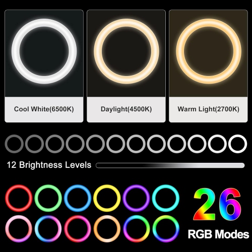 Overhead Phone Mount with Ring Light for Video Recording, Cooking Filming. Content Creator Kit with 10.5 Ringlight, Desk Stand and 2 Phone Holder,