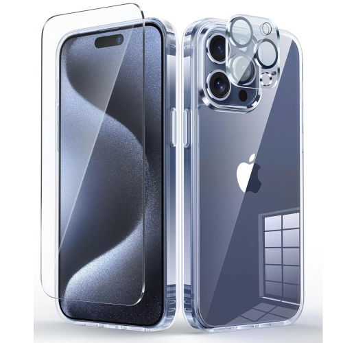 Protecteur d'écran pour iPhone 14 plus, protecteur d'objectif d'appareil photo, protecteur d'écran en verre trempé HD 9H antitache sans bulles pour i