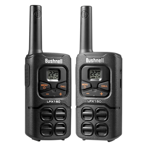 Radios bidirectionnelles Adventure 32&nbsp;km de Bushnell - Ensemble de 2 émetteurs-récepteurs portatifs rechargeables longue portée FRS 0,5 watts |