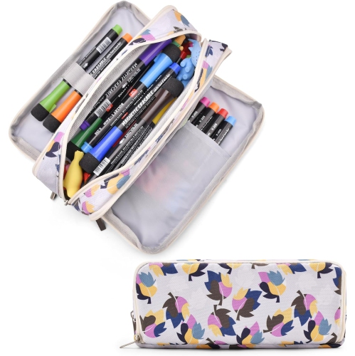 Grande trousse à crayons grande capacité 3 compartiments pochette