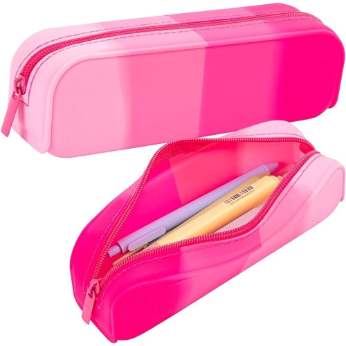 Silicone Pencil Case, Portable Waterproof Pencil Pouch Bag Gradient