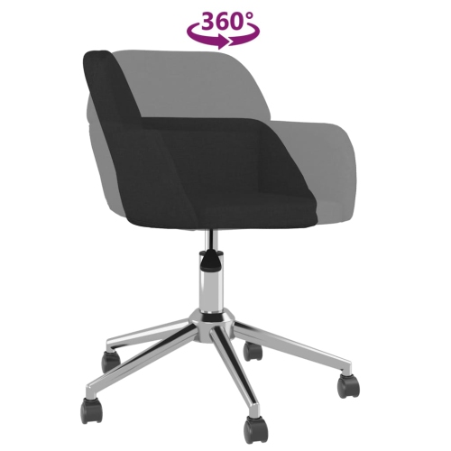 vidaXL Swivel Office Chair Black Fabric