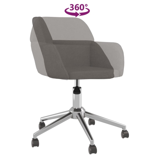 vidaXL Swivel Office Chair Dark Grey Fabric