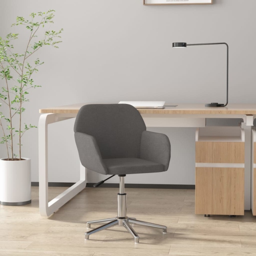 vidaXL Swivel Office Chair Light Grey Fabric