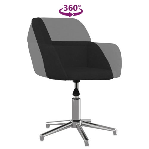 vidaXL Swivel Office Chair Black Fabric