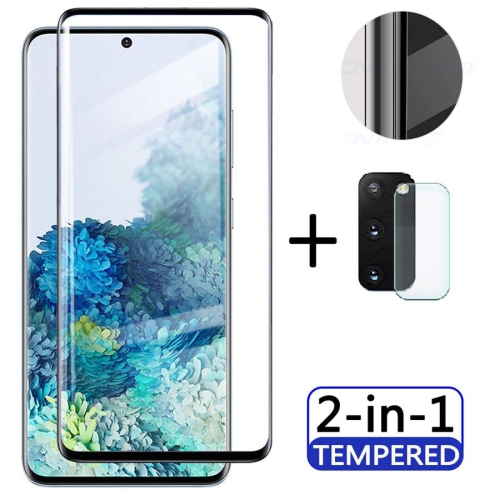 Protecteur d'écran Galaxy S20 plus de Samsung avec protecteur d'objectif d'appareil photo sans bulles anti-rayures anti-empreintes 9H HD Noir protect