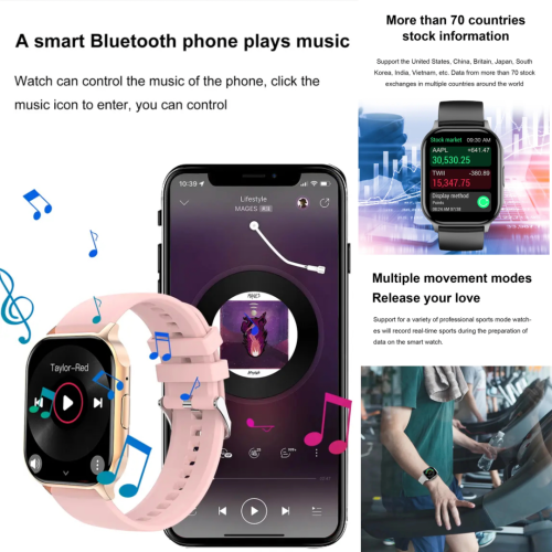 TUTT Classic Smartwatch AMOLED 2.04” Screen | GPS Exercise SpO2 Stress & Sleep Monitoring Calorie & Activity Tracker IP67 Men Women Smart Watch Two