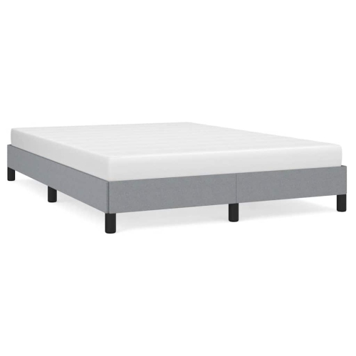 VIDAXL  Full Bed Frame, Fabric Upholstered Platform Bed Frame, Light Gray, No Mattress
