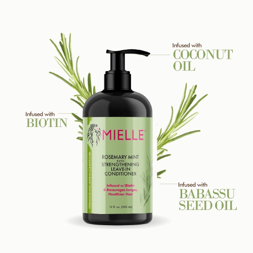Shampooing et revitalisant sans rinçage romarin Mielle Organics infusé de biotine, 12&nbsp;oz