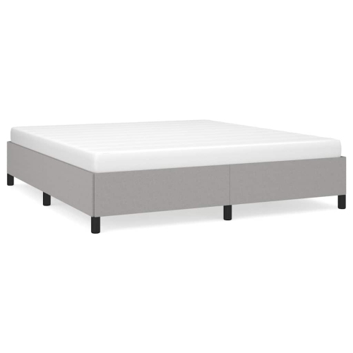 vidaXL King Bed Frame, Fabric Upholstered Platform Bed Frame, Light Gray, No Mattress