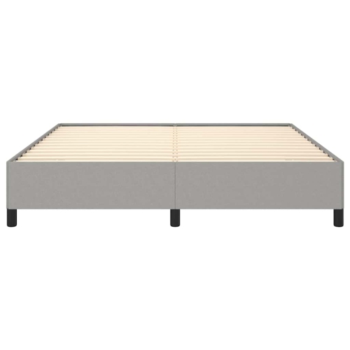 vidaXL King Bed Frame, Fabric Upholstered Platform Bed Frame, Light Gray, No Mattress