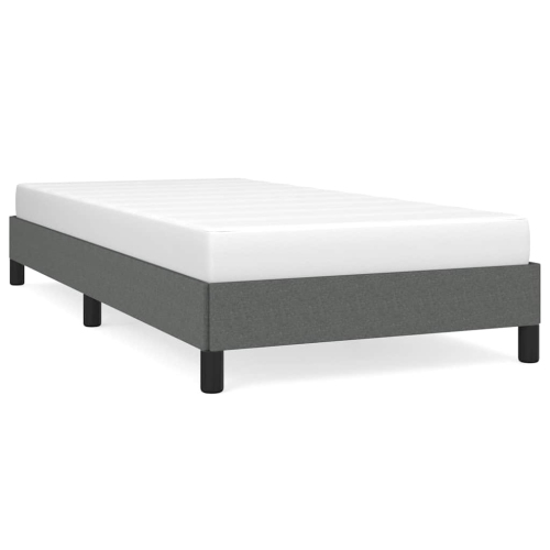 VIDAXL  Twin Bed Frame, Fabric Upholstered Platform Bed Frame, Dark Gray, No Mattress