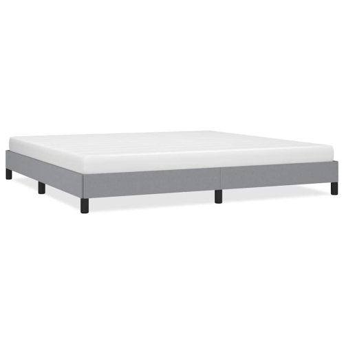 vidaXL King Bed Frame, Fabric Upholstered Platform Bed Frame, Light Gray, No Mattress