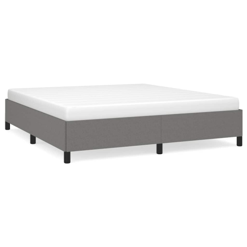 vidaXL King Bed Frame, Fabric Upholstered Platform Bed Frame, Dark Gray, No Mattress