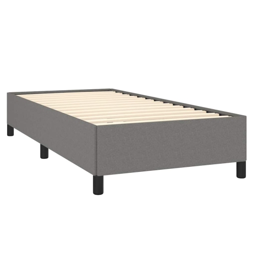 vidaXL Twin Bed Frame, Fabric Upholstered Platform Bed Frame, Dark Gray, No Mattress