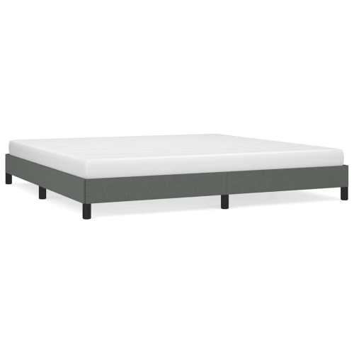 vidaXL King Bed Frame, Fabric Upholstered Platform Bed Frame, Dark Gray, No Mattress