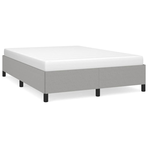 vidaXL Queen Bed Frame, Fabric Upholstered Platform Bed Frame, Light Gray, No Mattress