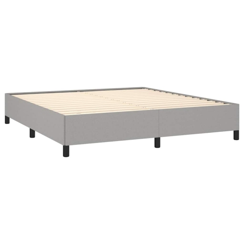 vidaXL Queen Bed Frame, Fabric Upholstered Platform Bed Frame, Light Gray, No Mattress