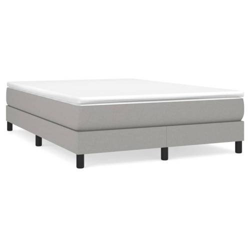VIDAXL  Box Spring Bed Frame Light Full Fabric (Us Only) In Grey