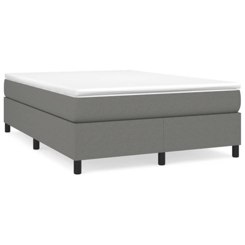 VIDAXL  Box Spring Bed Frame Dark Queen Fabric (Us/au Only) In Grey
