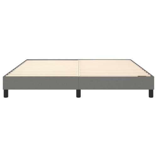 vidaXL Box Spring Bed Frame Dark Grey King Fabric