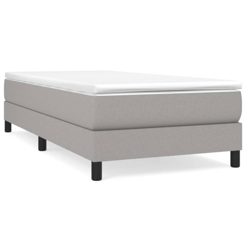 VIDAXL  Box Spring Bed Frame Light Twin Fabric (Us Only) In Grey