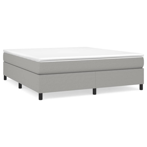 VIDAXL  Box Spring Bed Frame Light King Fabric (Us Only) In Grey